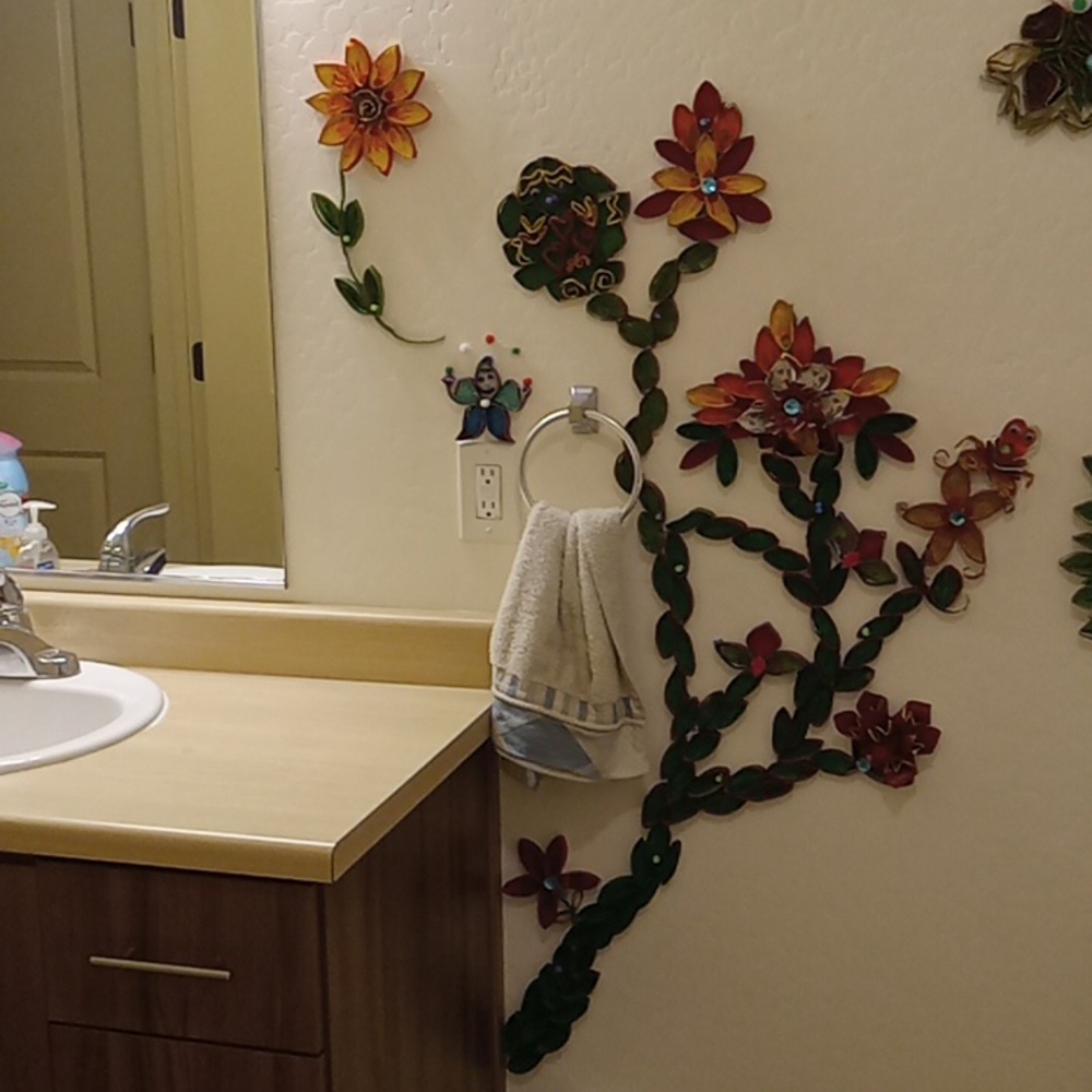Toilet paper roll wall art
